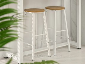 Set masă scaune pentru sufragerie Remma (stejar + alb) (pentru 2 persoane). 1111873