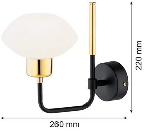 Argon 8032 - Lampă de perete RAVELLO 1xE14/15W/230V negru/auriu