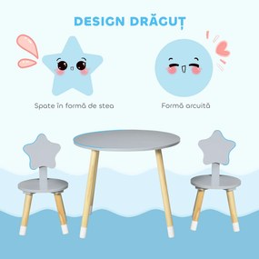 HOMCOM Set de masa si scaun pentru copii din lemn pentru arta si mestesuguri, timp de gustare, teme | Aosom Romania