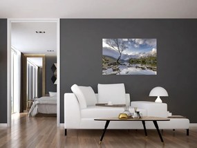 Tablou cu râu și copac (90x60 cm)