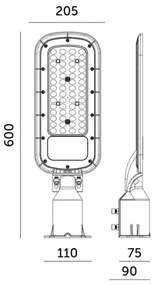 Lampă stradală LED BRELUXO 200W/230V 4000K IP65