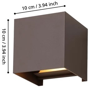 Aplică LED de exterior Eglo 901066 CALPINO 2xLED/2,8W/230V IP54 maro