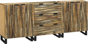 vidaXL Set de mobilier pentru baie cu sertar 3 pcs Maro Lemn compozit