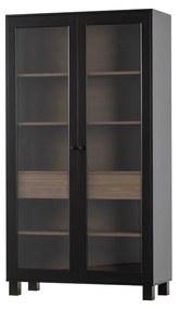 Vitrină neagră din lemn de pin 110x200 cm Goos – WOOOD