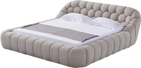 Pat dormitor dumonde, tapitat bej, Bubble 180x200 cm