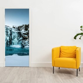 Fototapet pentru ușă - Cascadă înghețată (95x205cm)