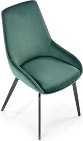 Scaun K479, verde/negru, stofa catifelata/metal, 49x60x91 cm