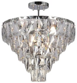 Lustră pe tijă CHELSEA 6xE14/40W/230V d. 50 cm crom lucios