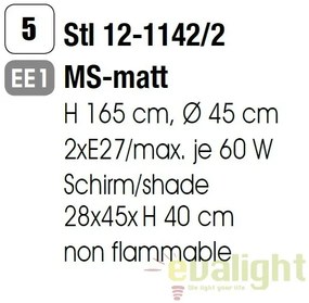 Lampadar / Lampa de podea stil clasic Kara Stl 12-1142/2 satin OR