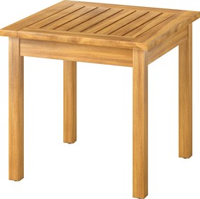 Outsunny Masă laterală 48 x 48 cm rezistentă la intemperii masă de grădină cu design cu lamele picioare reglabile, pătrată | Aosom Romania