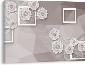 Tablou - Imagine flori bej (70x50 cm)