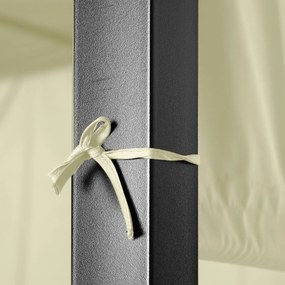 Outsunny Mobilier de Terasa Impletit, Set de Canapele de exterior din Ratan PE cu Pergola copertina plianta, bej | AOSOM RO