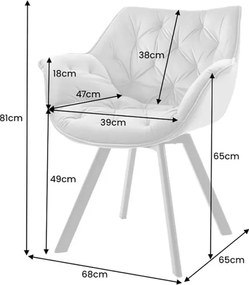 Set de 2 scaune pivotante The Dutch Comfort, catifea maro ruginiu