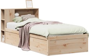 vidaXL Cadru de pat fără saltea, 75x190 cm, lemn masiv de pin