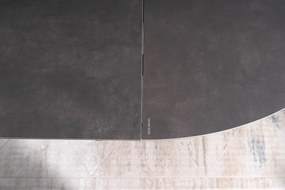 Masa extensibila Porto Ceramica gri inchis/negru mat – L120-160 cm