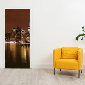 Fototapet pentru ușă - Oraș noaptea (95x205cm)