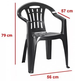 Rowen 4+1 kerti bútor garnitúra szett kőris-grafit