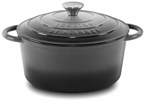 Oală din fontă emailată cu capac 28x13 cm, 6L – Cooking by Heinner, Marble Grey HR-ZVC-S28, păstrează căldura și aromele