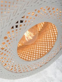 Lampadar eco din bambus Palawan natur/ alb, 40x15cm