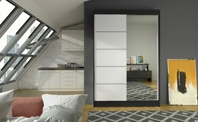 Dulap NICEA ADRK | Uși Glisante cu Oglindă | PAL Laminat 16 mm | 120x58x200 cm (Culoare: Sonoma)