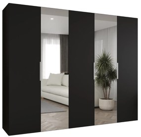 Dulap de haine 250 cm Mirabella 2 (Negru + Cașmir). 1126430