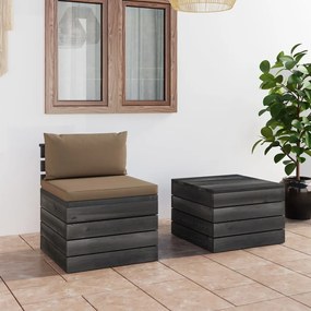 3061667 vidaXL Set mobilier grădină din paleți, 2 piese, cu perne, lemn de pin