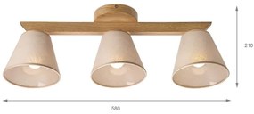Lustr ANTONIO 3xE14/40W/230V, montaj plafon, stejar