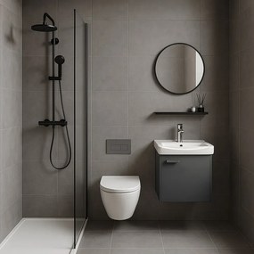 Set mobilier de baie cu lavoar Molly 40cm Gri