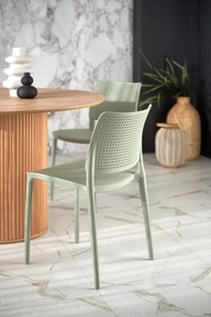 Set masa rotunda Lopez + 4 scaune din plastic K514 menta