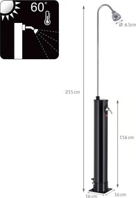 Duș solar de grădină 18 l