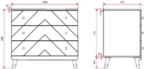 Set BILLY în alb (alb satinat) format dintr-un Pat copii (90 x 200 cm), o noptieră și o comodă.