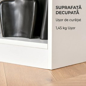 HOMCOM Bibliotecă Raft cu 8 Compartimente, Bibliotecă Modernă pentru Camera de Zi, Dormitor, Birou, 97.5x30x100 cm, Alb | Aosom Romania