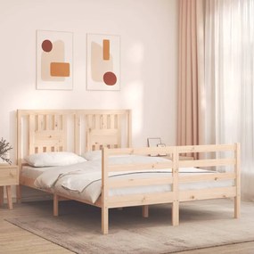 3194551 vidaXL Cadru de pat cu tăblie, 140x190 cm, lemn masiv