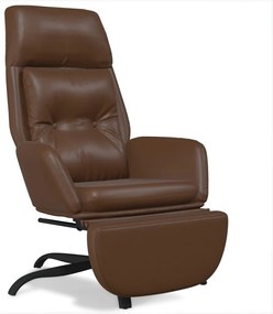 3097749 vidaXL Scaun de relaxare cu taburet, maro lucios, piele artificială