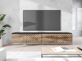 Dulap TV Dlana 180 MDF (Negru grafit + Stejar wotan) . 1106213