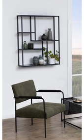 Bibliotecă de perete neagră cu aspect de lemn de frasin 75x91 cm Seaford – Actona