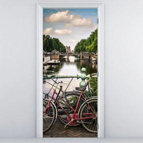 Fototapet pentru ușă - Bicicleta în oraș (95x205cm)