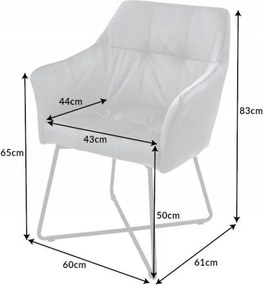 Set de 2 scaune elegante cu cotiere confortabile Loft, gri argintiu