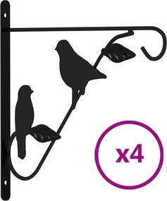 vidaXL Suporturi pentru coșuri suspendate 4 buc, negru, oțel