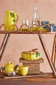 Carafă din ceramică stoneware decorată manual cu lămâi, D17×H21 cm, „Limone Jug"