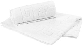 Set 2 prosoape pentru picioare Hotel Line, Bedora, 50 x 70 cm, 100% bumbac cardat, 650 gr/mp, alb