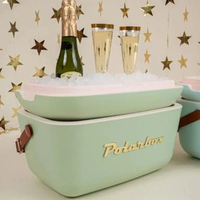Geanta frigorifica Polarbox Gold, 20 litri, Polistiren AIRPOP, 5-15°C pana la 24 h, Verde/Auriu
