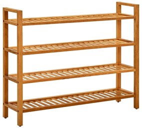 vidaXL Pantofar cu 4 rafturi, 100x27x80 cm, lemn masiv de stejar