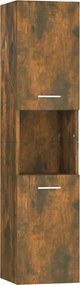 vidaXL Dulap de baie, stejar fumuriu, 30x30x130 cm, lemn prelucrat