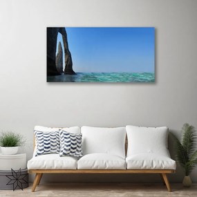 Tablou pe panza canvas Sea Rock Peisaj Gri Albastru