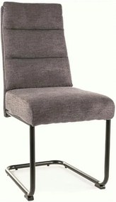 Scaun BERRY, gri inchis/negru, stofa/metal, 44x44x97 cm