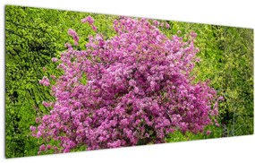 Tablou cu pom înflorit pe luncă (120x50 cm)