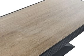Masa dining, din marmura neagra cu blat din lemn masiv, Varda
