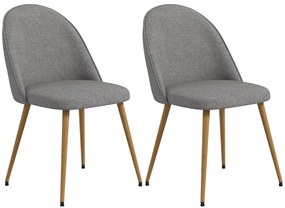 HOMCOM Pachet de 2 Scaune de Sufragerie Scaune de Bucătărie Tapitate cu Material Textil de In și Picioare din Oțel Capacitate 120 kg 50x52x83 cm Gri | Aosom Romania
