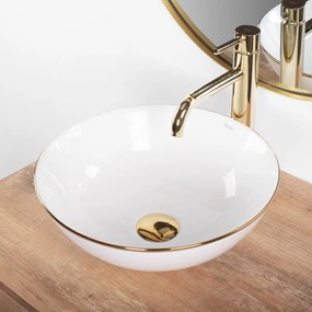 Lavoar Stella alb/auriu L35,5 cm